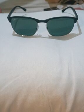 Ray-Ban Black Frame Sunglasses with Green Lenses